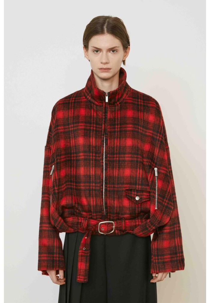 CHAQUETA CUADRO ROJO / NEGRO 2