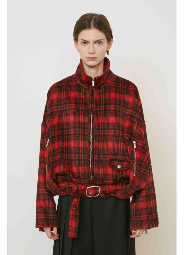 CHAQUETA CUADRO ROJO / NEGRO