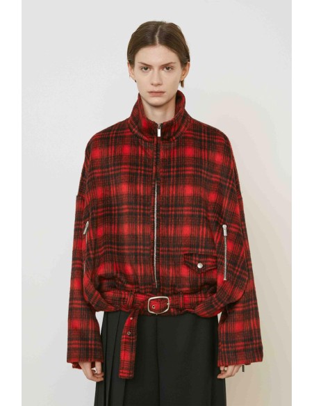 CHAQUETA CUADRO ROJO / NEGRO