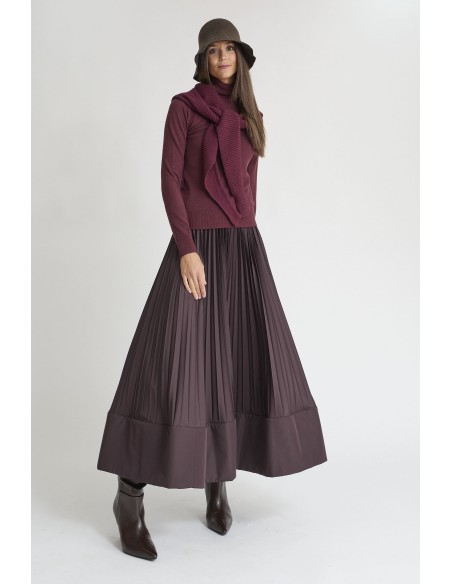 FALDA MARRON PLISADA