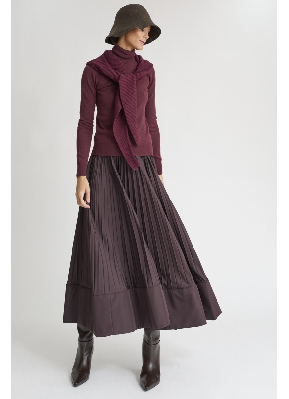 FALDA MARRON PLISADA