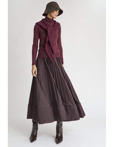 FALDA MARRON PLISADA