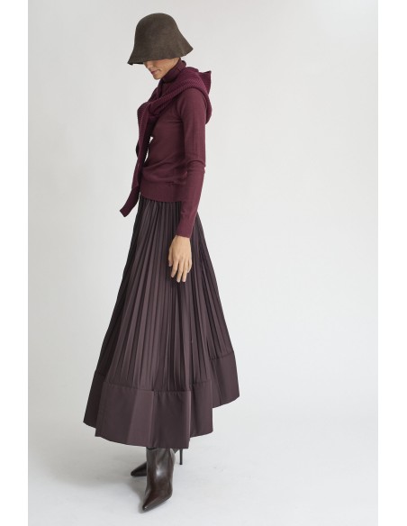 FALDA MARRON PLISADA