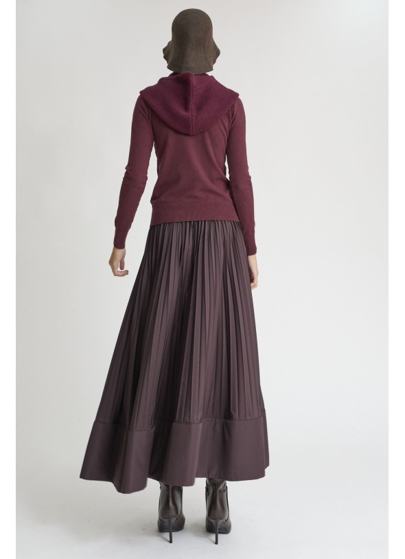 FALDA MARRON PLISADA