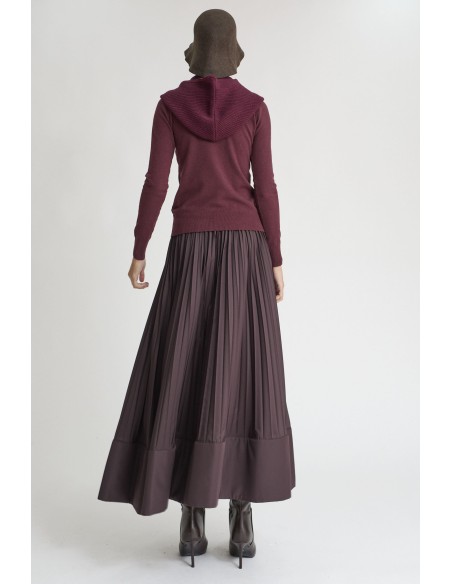 FALDA MARRON PLISADA