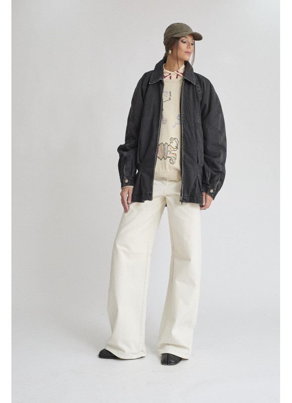 BOMBER DENIM CINTURON