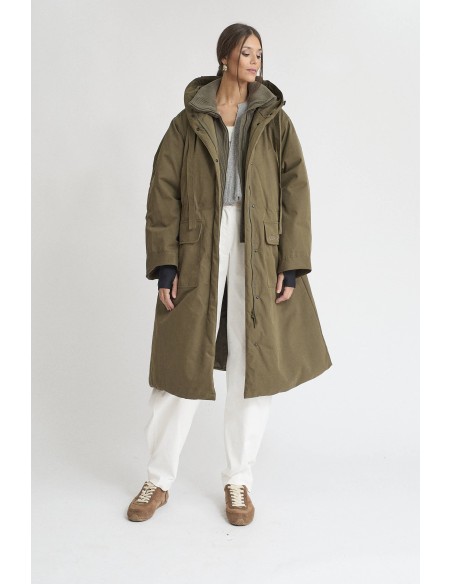PARKA LARGA VERDE OLIVA