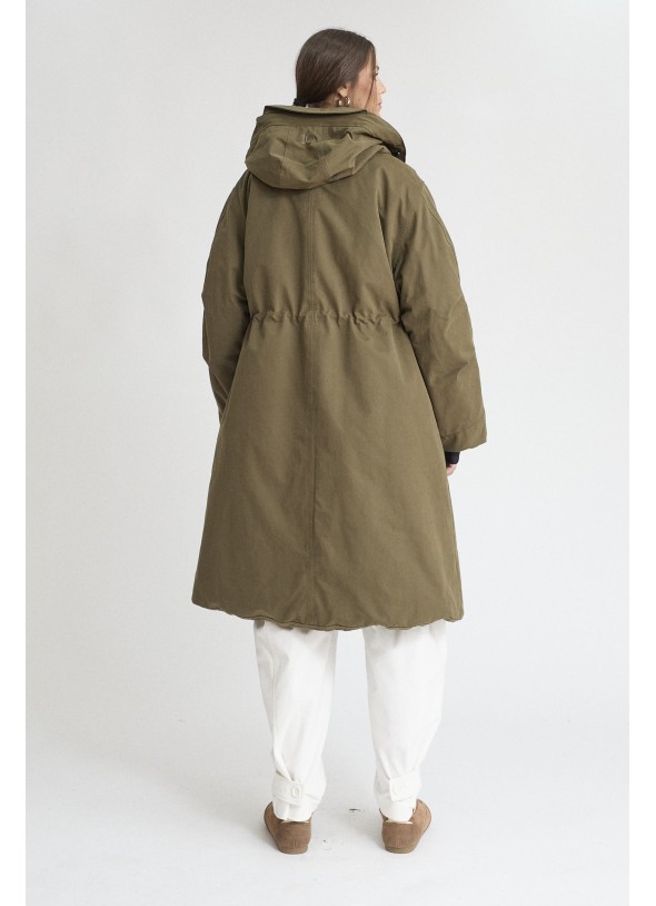 PARKA LARGA VERDE OLIVA