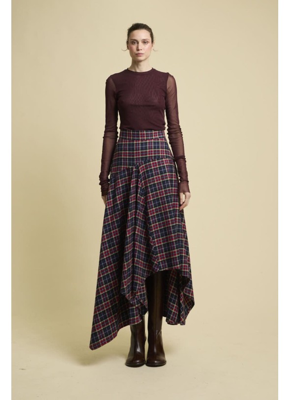 FALDA AIUR CUADROS MARINOS