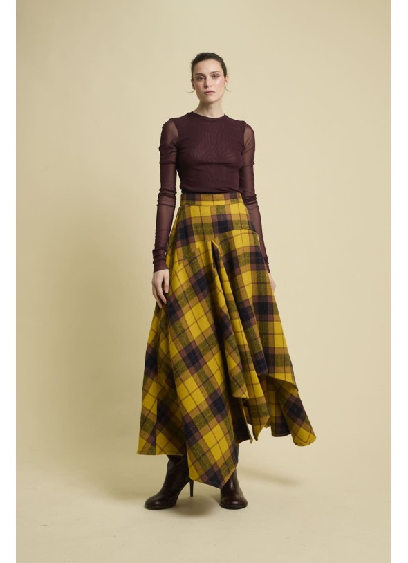 FALDA AIUR CUADROS AMARILLOS