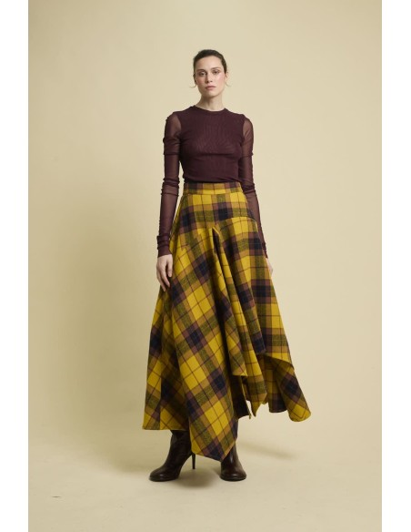 FALDA AIUR CUADROS AMARILLOS