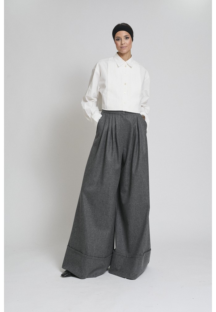 PANTALON SAMURAY LANA GRIS