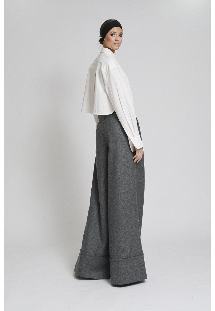 PANTALON SAMURAY LANA GRIS 2