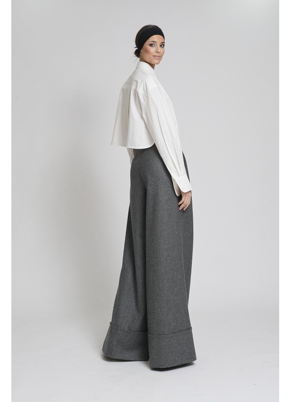 PANTALON SAMURAY LANA GRIS