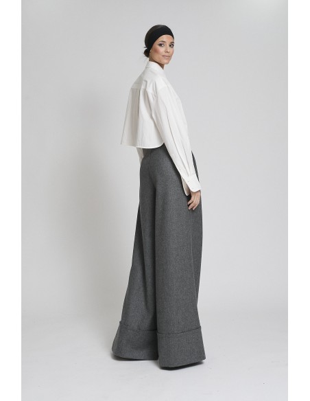 PANTALON SAMURAY LANA GRIS